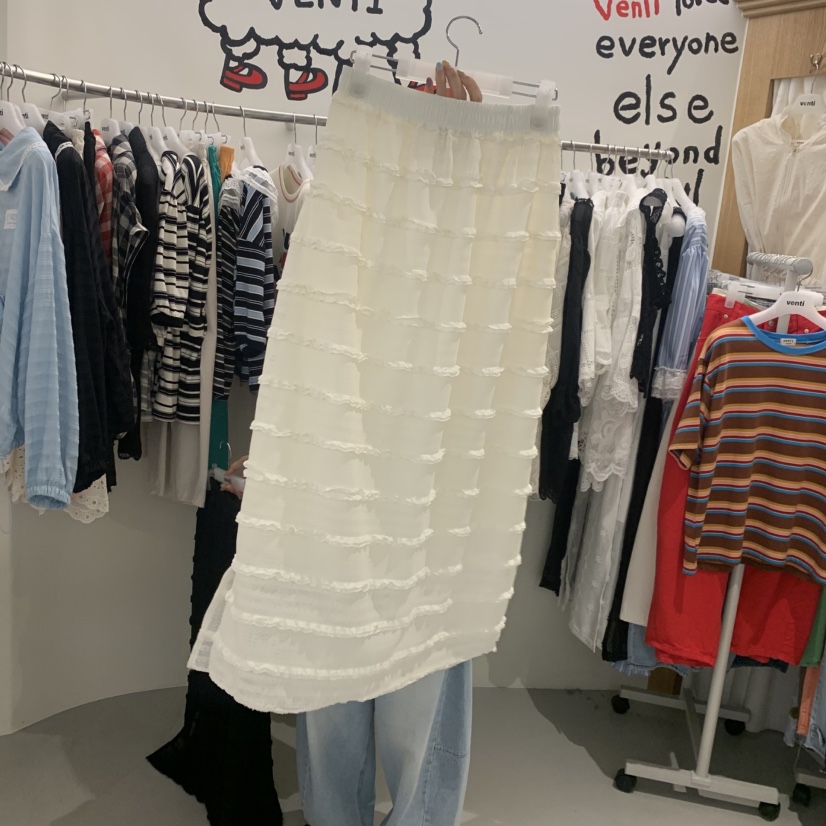 VENTI韓國直郵實拍女裝新品熱賣時尚職業推薦26夏季長裙荷葉邊VENTI長裙