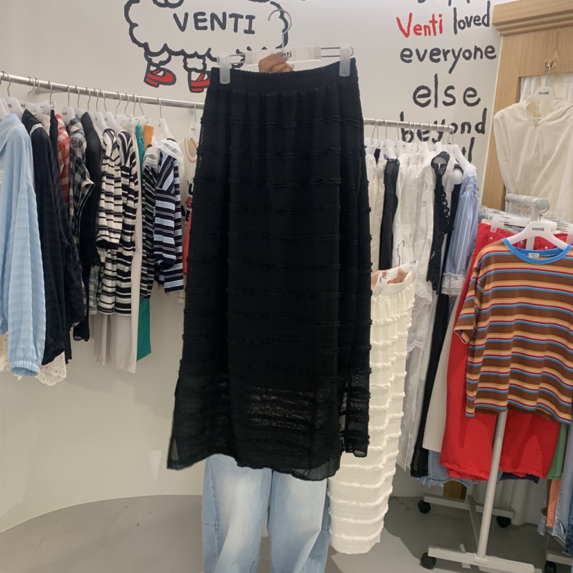 VENTI韓國直郵實拍女裝新品熱賣時尚職業推薦26夏季長裙荷葉邊VENTI長裙圖色2