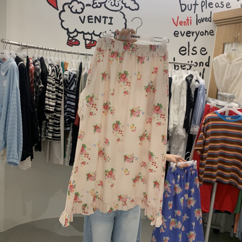 VENTI韓國直郵女士新品職業26夏季推薦26春夏時尚長裙復古VENTI長裙圖色1
