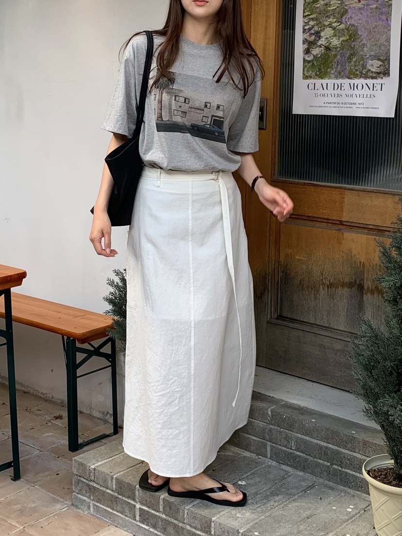 BLEECKER韓國直郵實拍女士新款推薦26春夏時尚長裙腰帶亞麻BLEECKER長裙