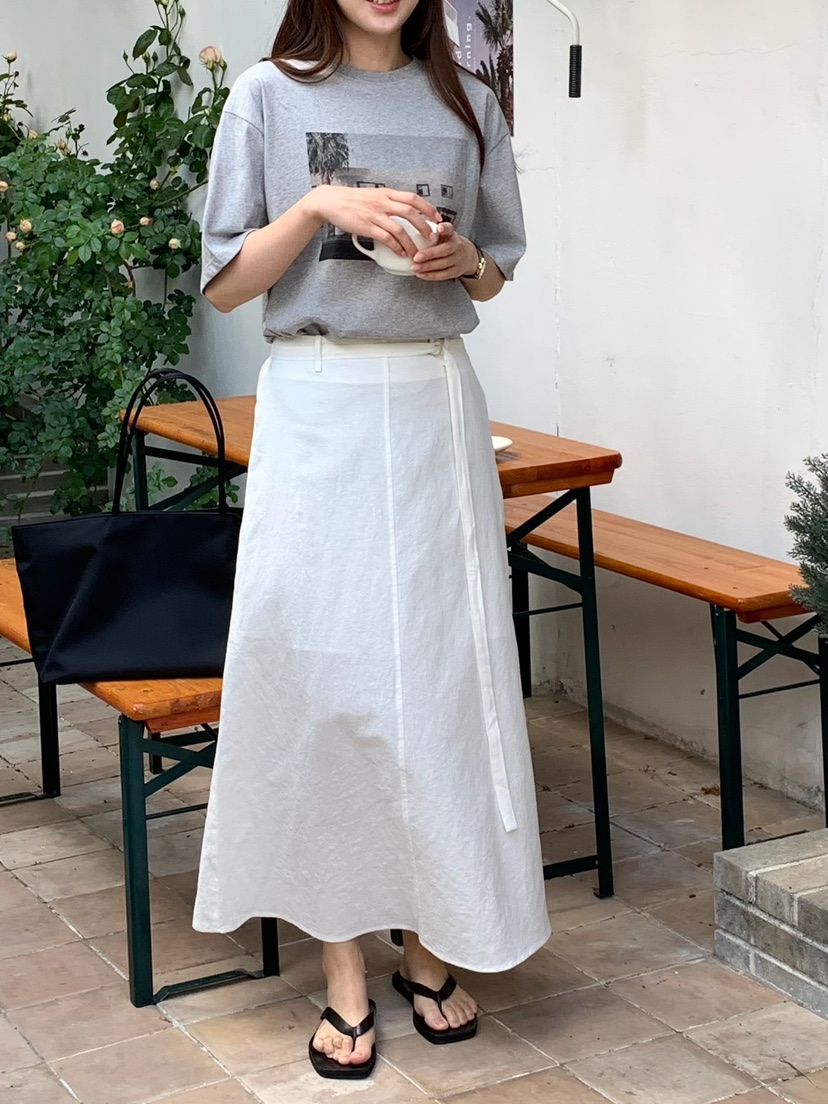 BLEECKER韓國直郵實拍女士新款推薦26春夏時尚長裙腰帶亞麻BLEECKER長裙
