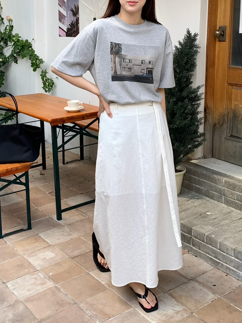 BLEECKER韓國直郵實拍女士新款推薦26春夏時尚長裙腰帶亞麻BLEECKER長裙