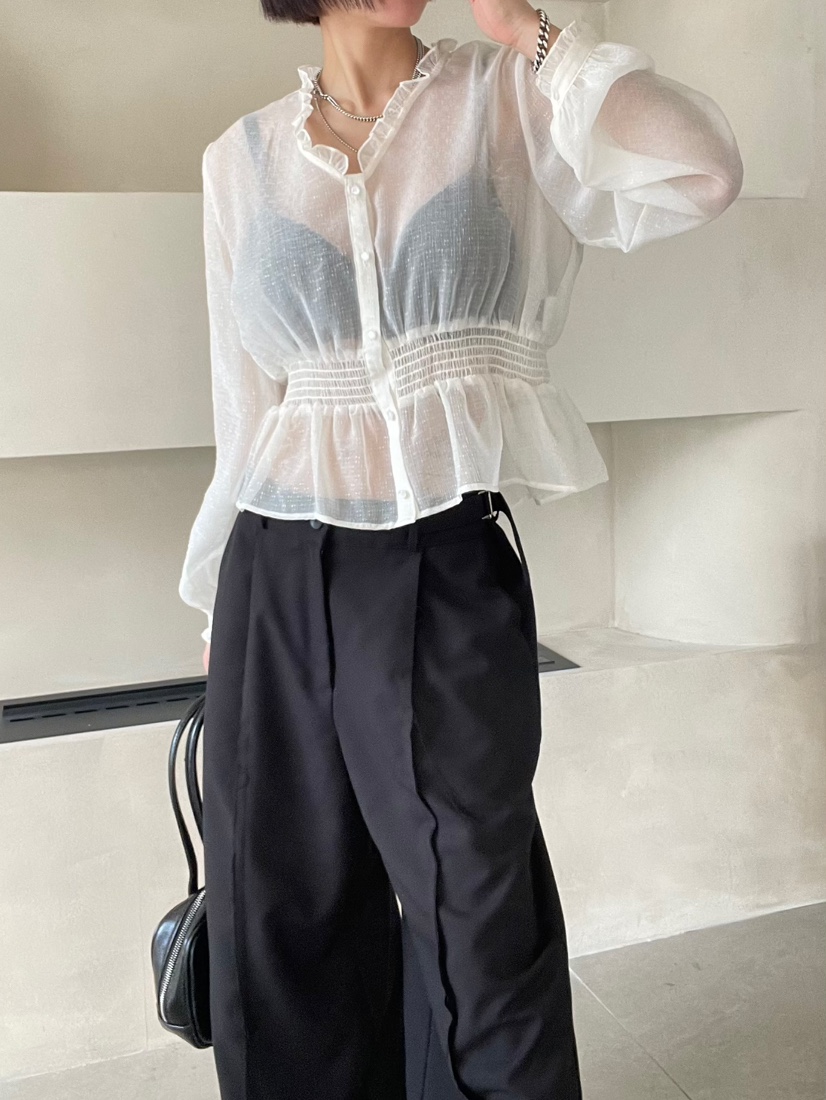 REIZ韓國直郵實拍女士新品26春夏推薦時尚休閑襯衫蕾絲衫REIZ襯衫/蕾絲衫