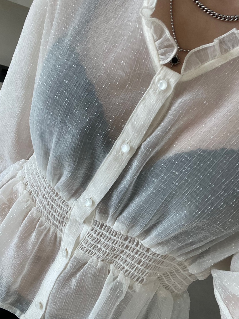REIZ韓國直郵實拍女士新品26春夏推薦時尚休閑襯衫蕾絲衫REIZ襯衫/蕾絲衫