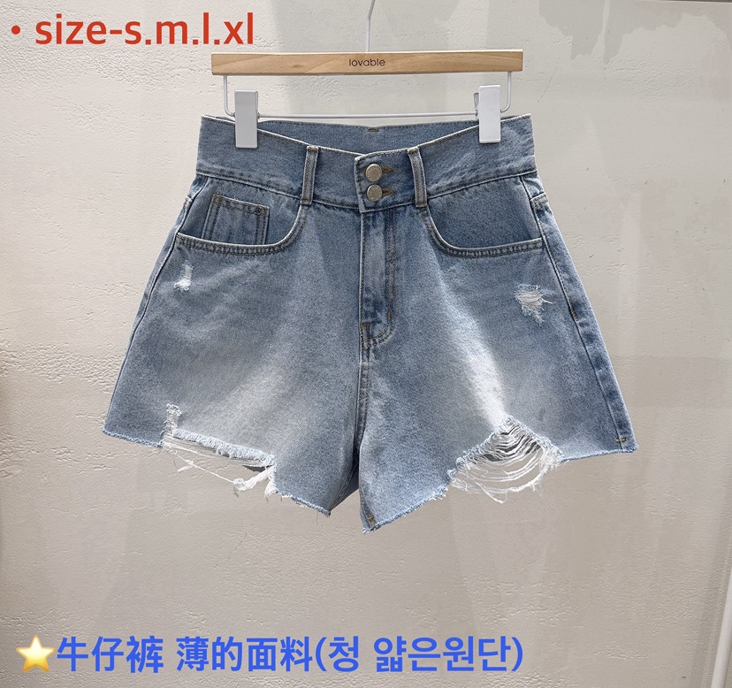 LOVABLE東大門實拍韓國女士新品26春夏職業時尚人氣短褲破洞LOVABLE短褲圖色1