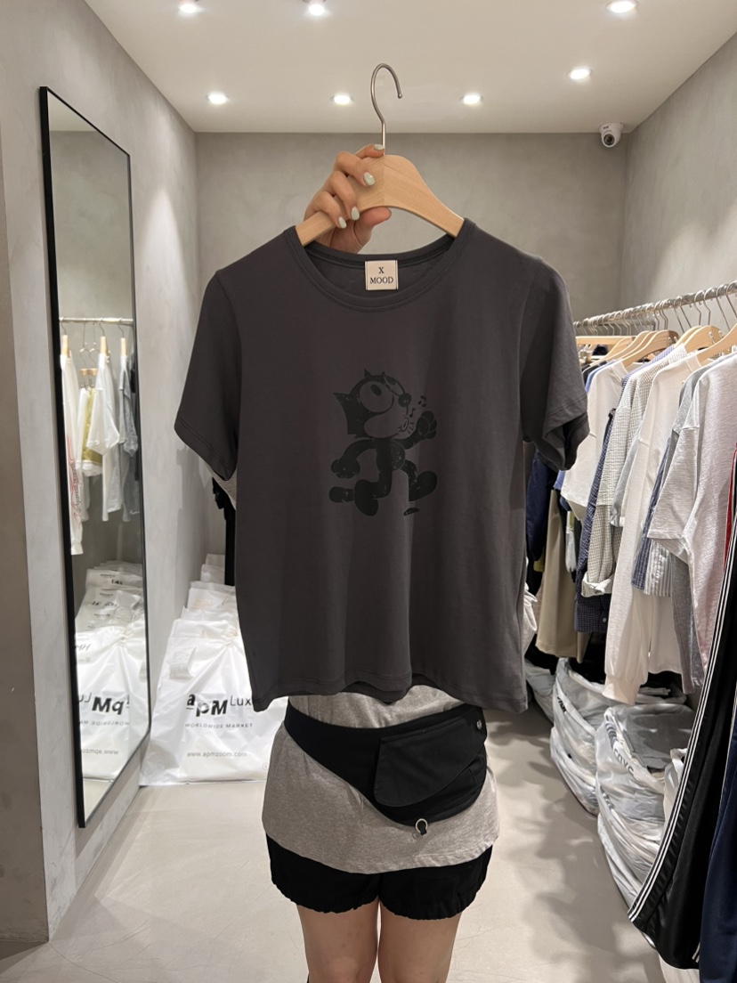 X-MOOD韓國直郵女士新品推薦時尚26春夏26夏季人氣休閑T恤X-MOODT恤圖色2