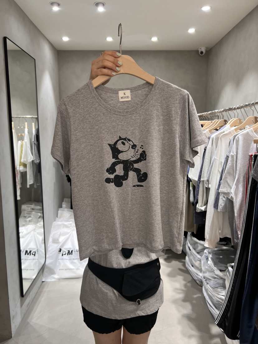 X-MOOD韓國直郵女士新品推薦時尚26春夏26夏季人氣休閑T恤X-MOODT恤圖色3