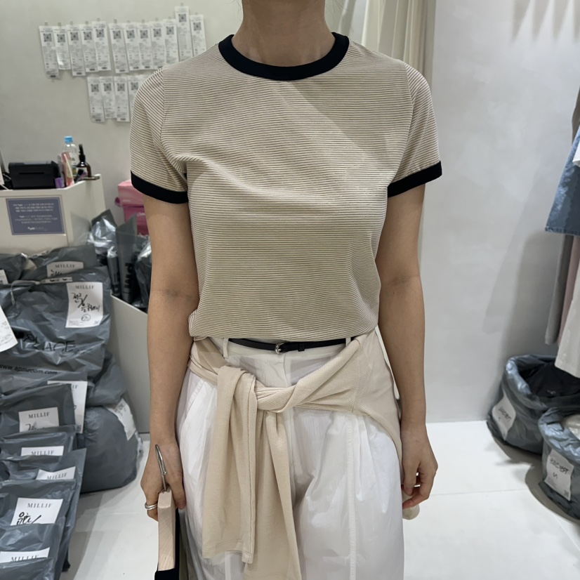 MILLIF韓國直郵實拍女裝新款休閑26春夏時尚26夏季熱賣T恤MILLIFT恤圖色1