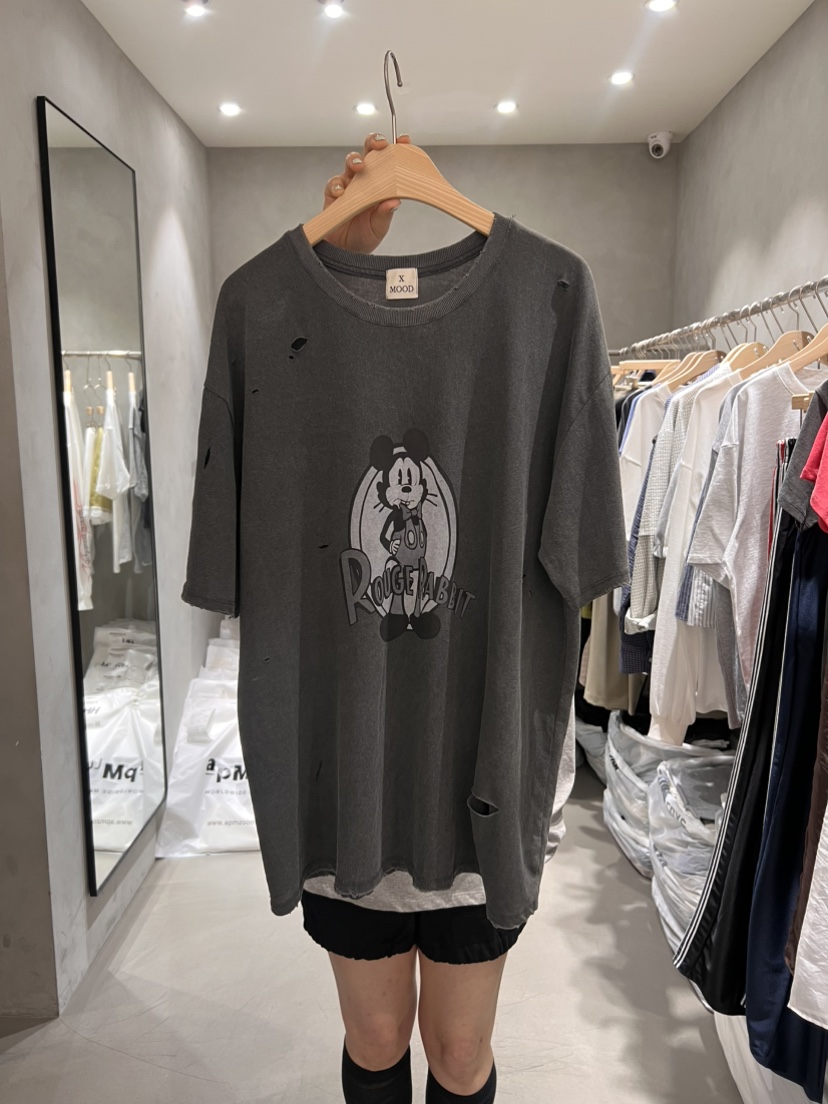 X-MOOD韓國直郵女士新款26夏季推薦熱賣職業人氣26春夏T恤X-MOODT恤圖色3