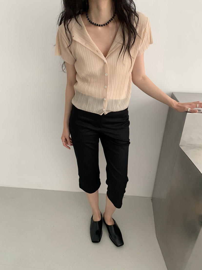 MURMUR東大門實拍韓國女士新款職業熱賣襯衫蕾絲衫褶裥開衫MURMUR襯衫/蕾絲衫