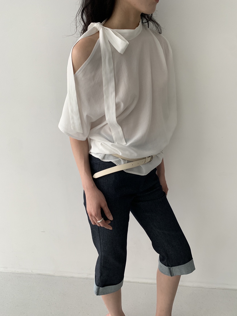 MURMUR韓國直郵女裝新款26夏季人氣休閑襯衫蕾絲衫不對稱MURMUR襯衫/蕾絲衫