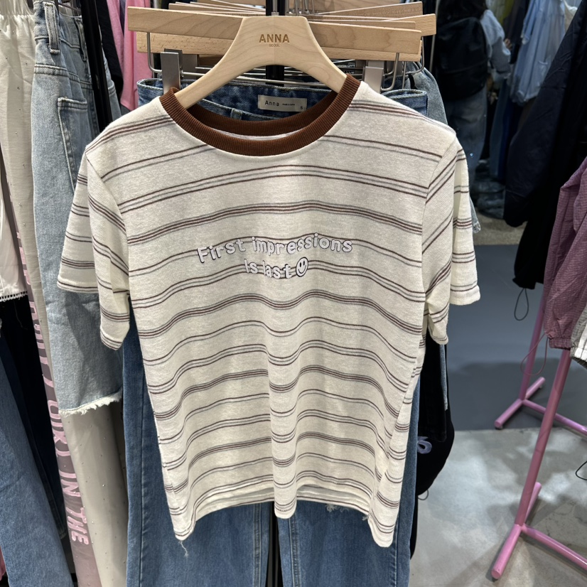 ANNA-P韓國直郵實拍女裝新品休閑熱賣26春夏人氣26夏季T恤ANNA-PT恤圖色1
