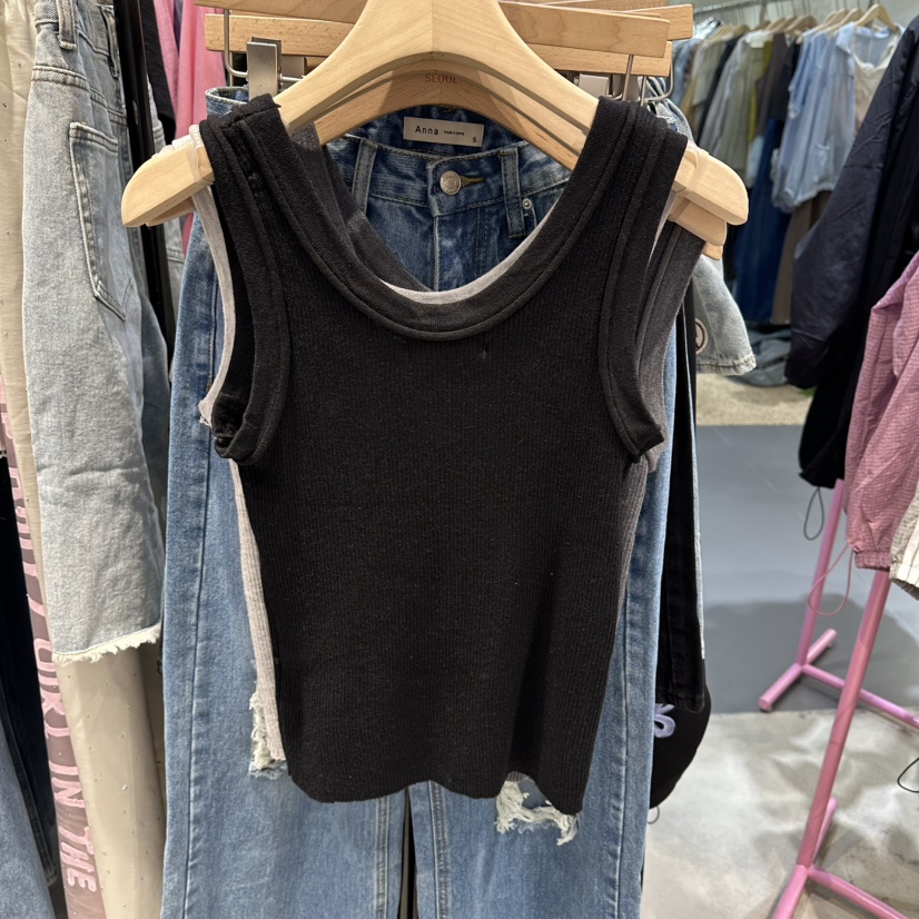 ANNA-P韓國直郵實拍女士新品休閑職業26夏季吊帶背心開襟ANNA-P吊帶/背心