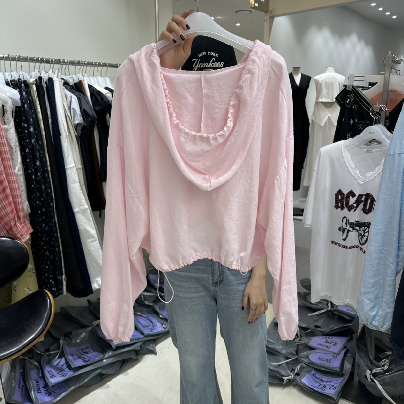 BENE韓國東大門代購女士新品26夏季休閑職業衛衣連帽衫亞麻BENE衛衣