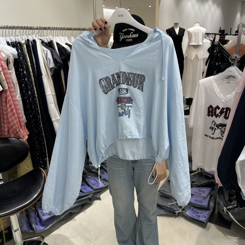BENE韓國東大門代購女士新品26夏季休閑職業衛衣連帽衫亞麻BENE衛衣圖色2