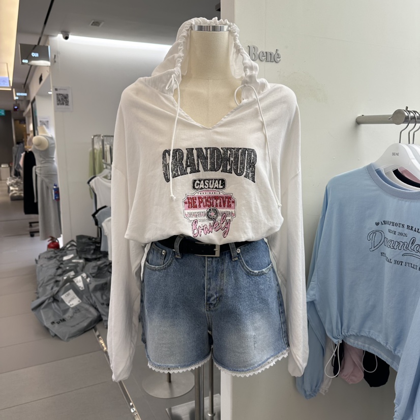 BENE韓國東大門代購女士新品26夏季休閑職業衛衣連帽衫亞麻BENE衛衣圖色4