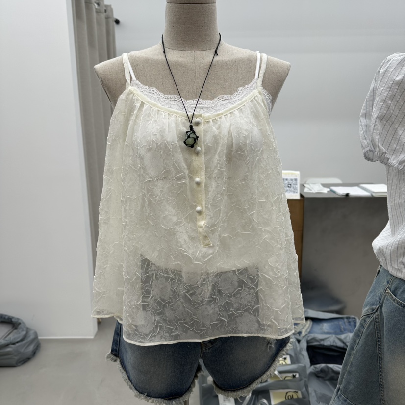 ENHANCE韓國代購女士新品時尚26春夏休閑襯衫蕾絲衫不含項鏈ENHANCE/HOPESMORE襯衫/蕾絲衫圖色1
