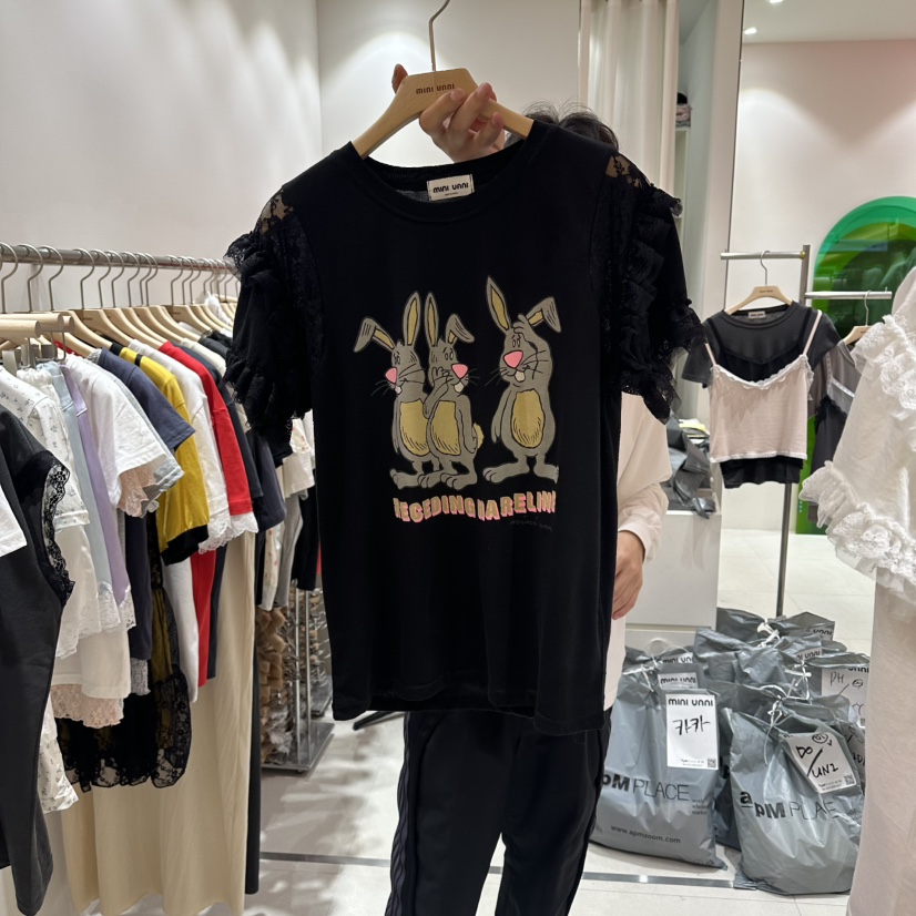MINI UNNI韓國東大門直郵女士新品時尚26春夏推薦T恤兔子MINI UNNIT恤圖色2