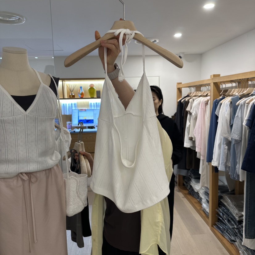 ROUNDER東大門實拍韓國女裝新款26夏季熱賣人氣吊帶背心鏤空ROUNDER吊帶/背心