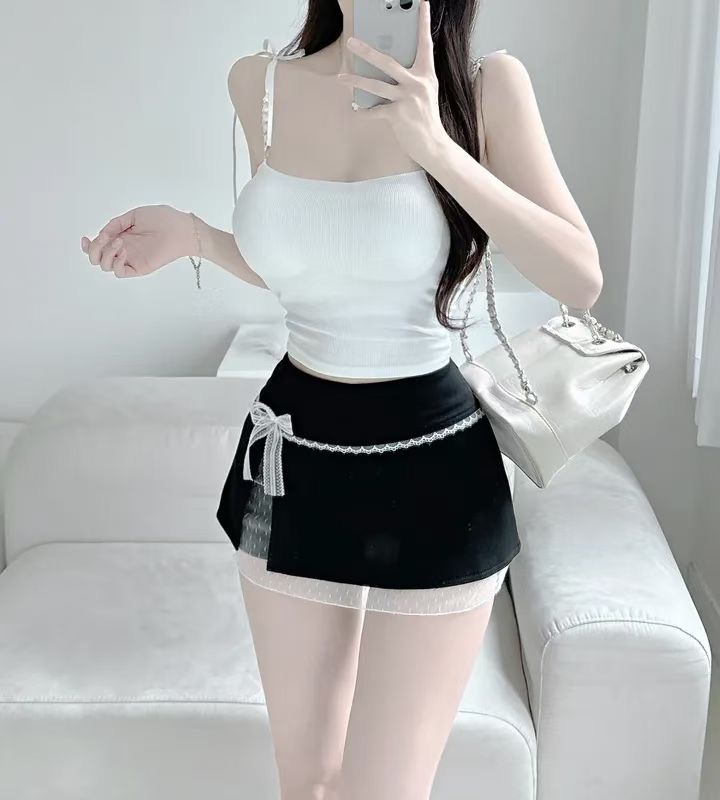 LOEN韓國直郵女裝新款人氣時尚職業推薦吊帶背心無袖緞帶LOEN吊帶/背心