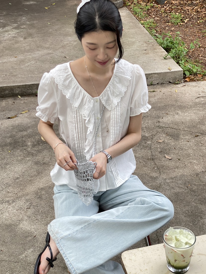 ERUME東大門實拍韓國女士新品推薦26夏季人氣熱賣襯衫蕾絲衫ERUME襯衫/蕾絲衫