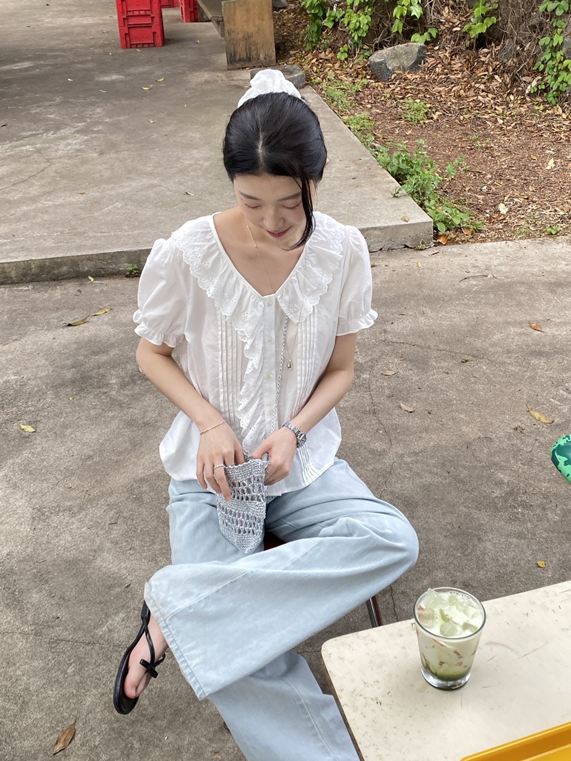 ERUME東大門實拍韓國女士新品推薦26夏季人氣熱賣襯衫蕾絲衫ERUME襯衫/蕾絲衫