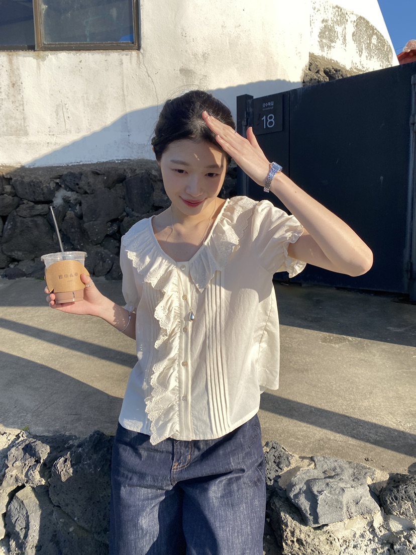 ERUME東大門實拍韓國女士新品推薦26夏季人氣熱賣襯衫蕾絲衫ERUME襯衫/蕾絲衫