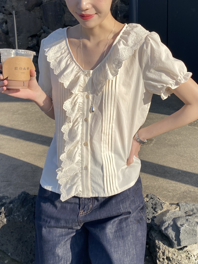 ERUME東大門實拍韓國女士新品推薦26夏季人氣熱賣襯衫蕾絲衫ERUME襯衫/蕾絲衫