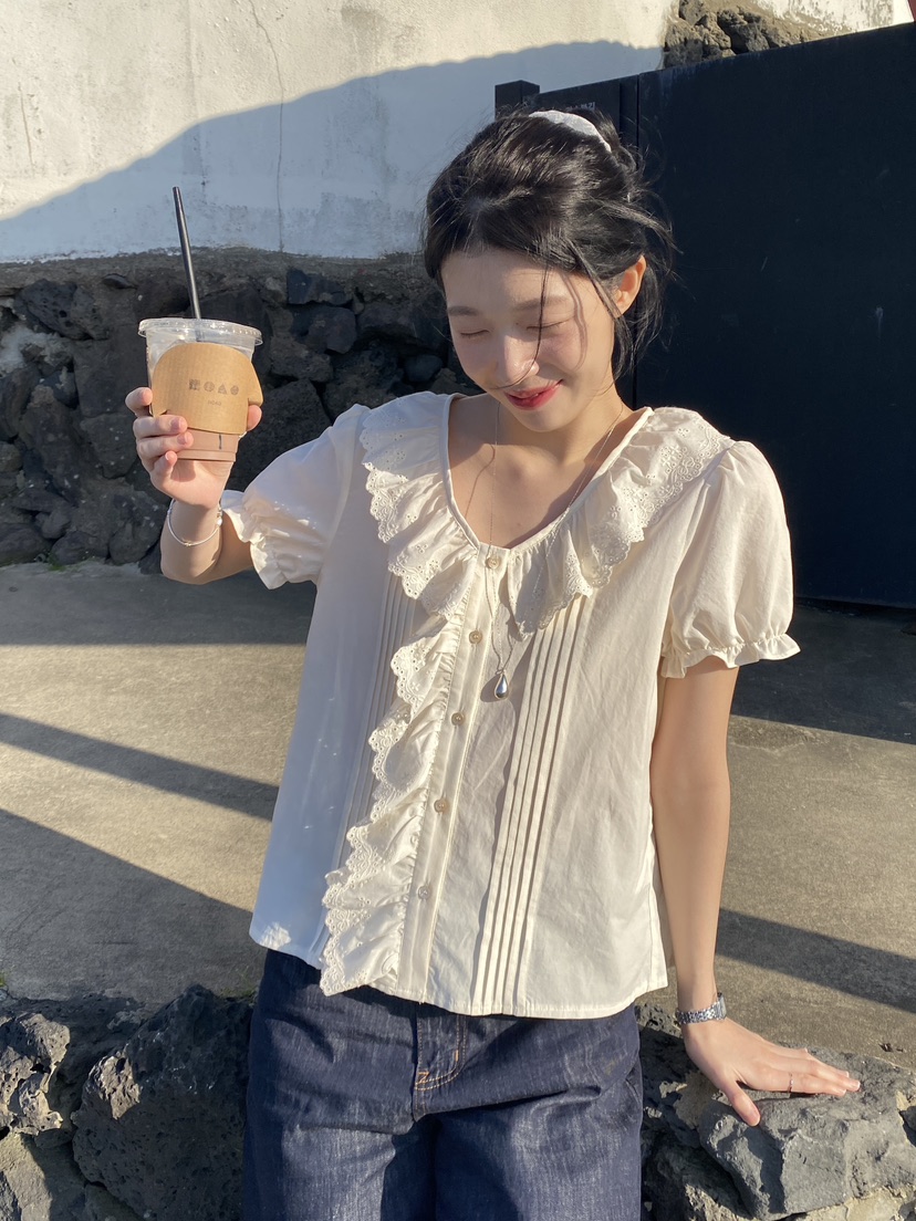 ERUME東大門實拍韓國女士新品推薦26夏季人氣熱賣襯衫蕾絲衫ERUME襯衫/蕾絲衫