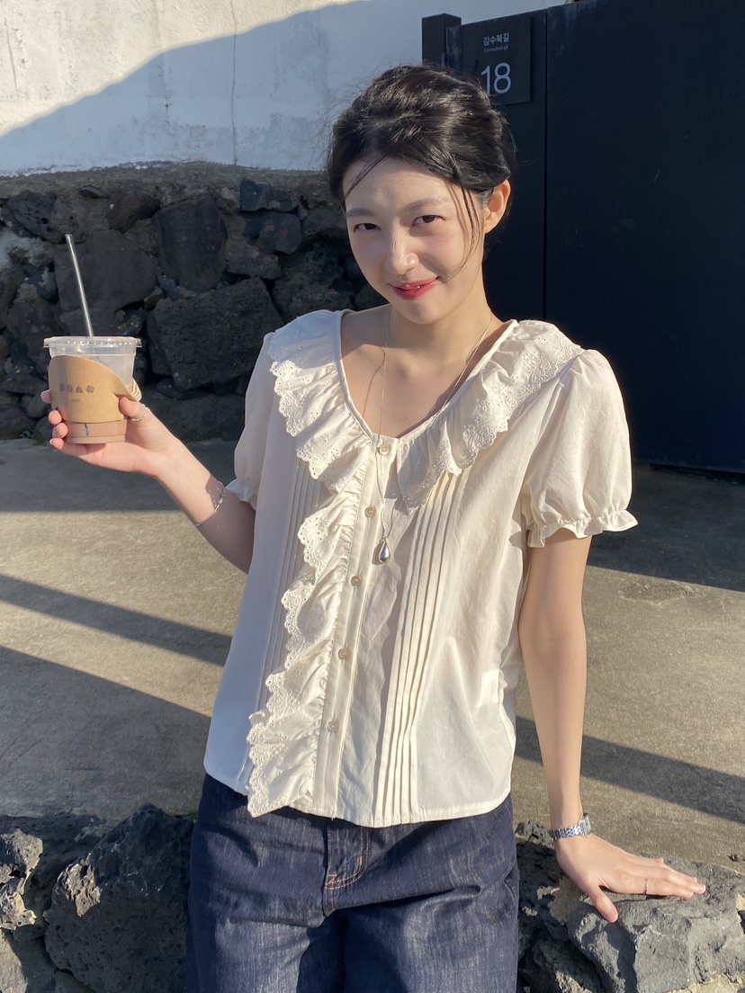 ERUME東大門實拍韓國女士新品推薦26夏季人氣熱賣襯衫蕾絲衫ERUME襯衫/蕾絲衫