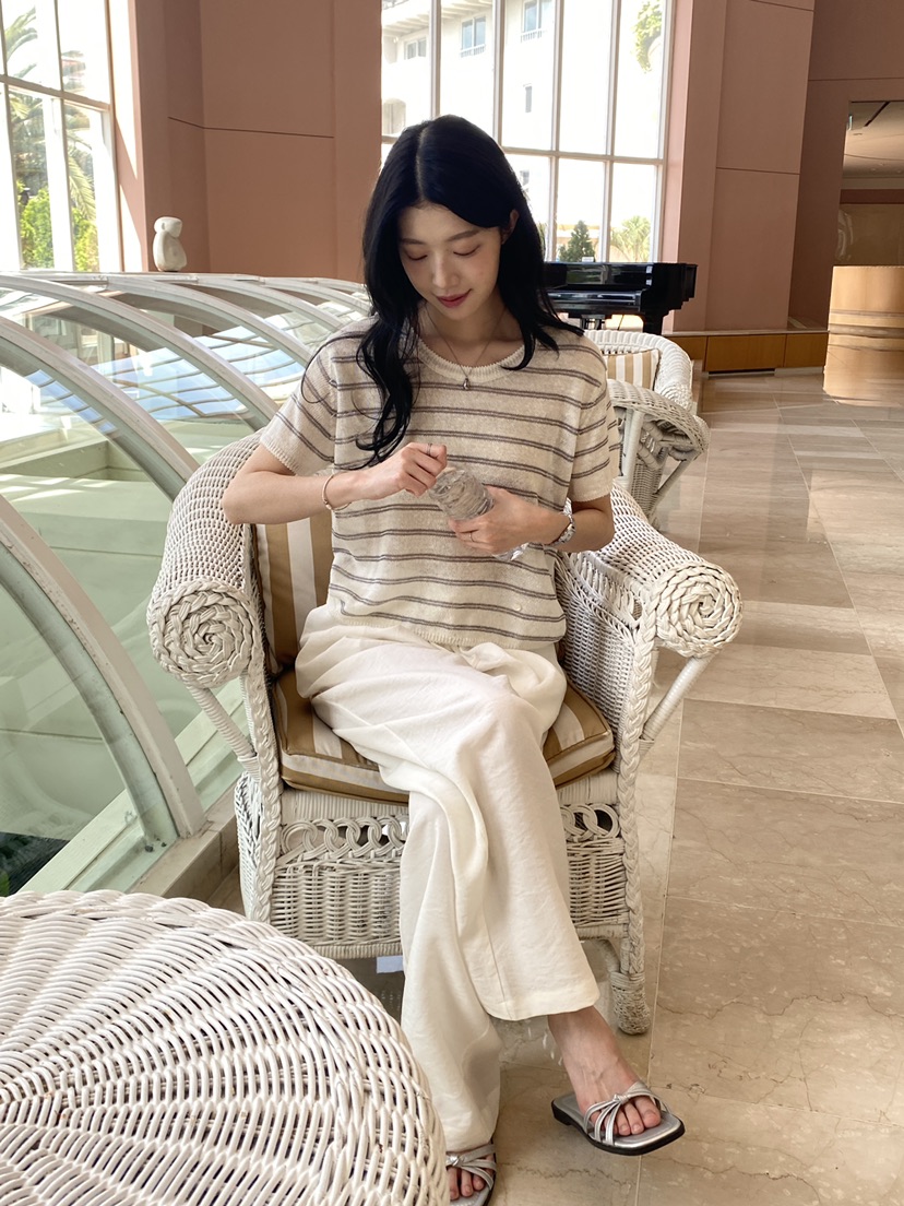 ERUME韓國直郵實拍女裝新款時尚熱賣休閑26夏季休閑褲亞麻布ERUME休閑褲