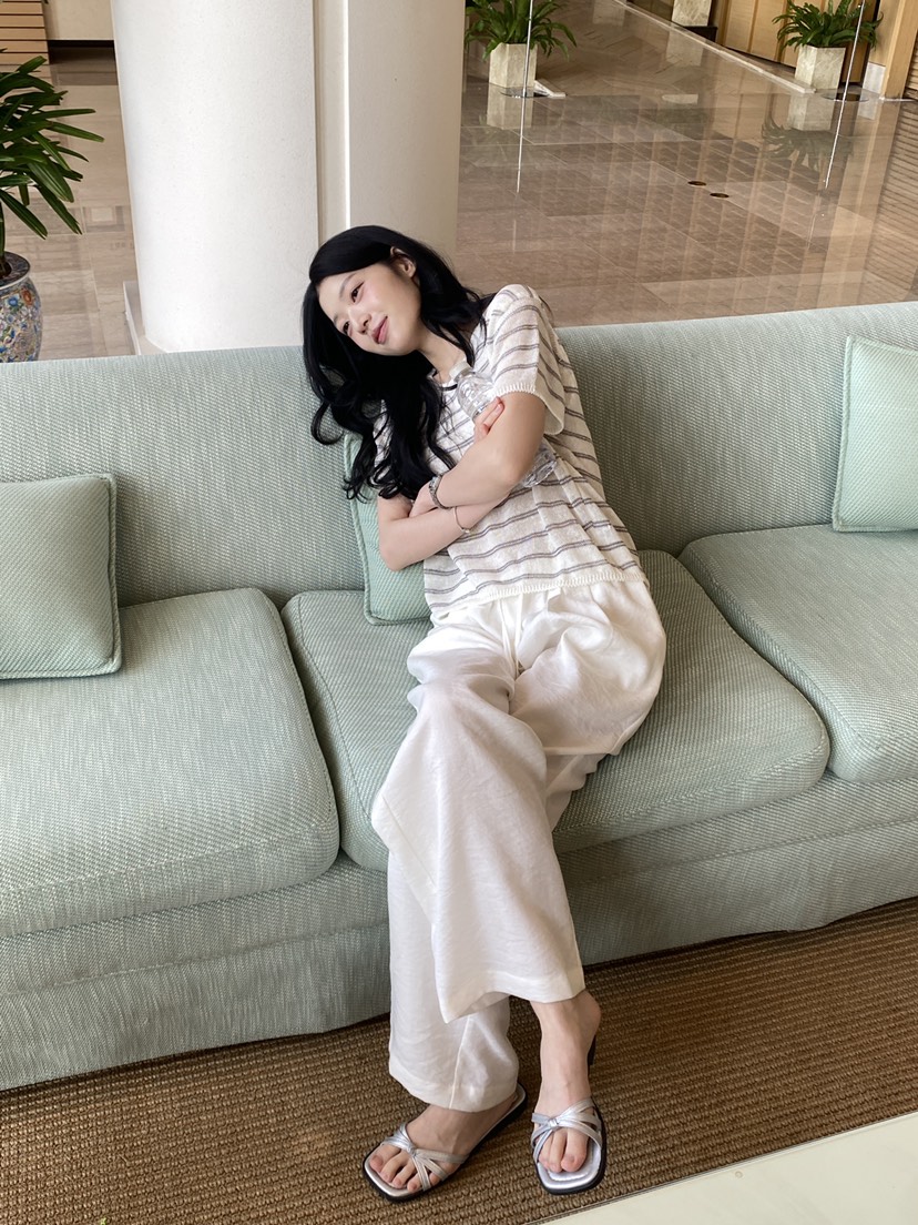 ERUME韓國直郵實拍女裝新款時尚熱賣休閑26夏季休閑褲亞麻布ERUME休閑褲