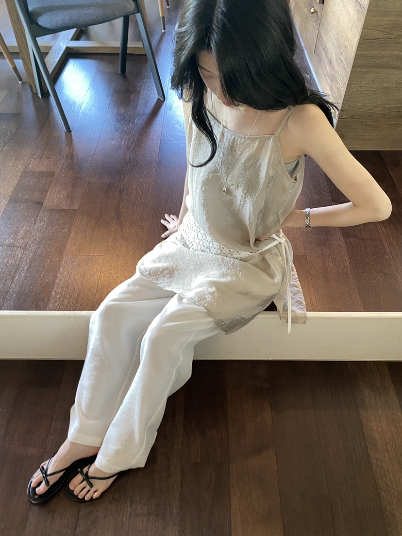 ERUME韓國直郵實拍女裝新款時尚熱賣休閑26夏季休閑褲亞麻布ERUME休閑褲