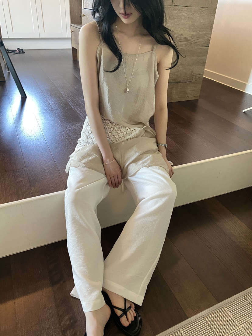 ERUME韓國直郵實拍女裝新款時尚熱賣休閑26夏季休閑褲亞麻布ERUME休閑褲