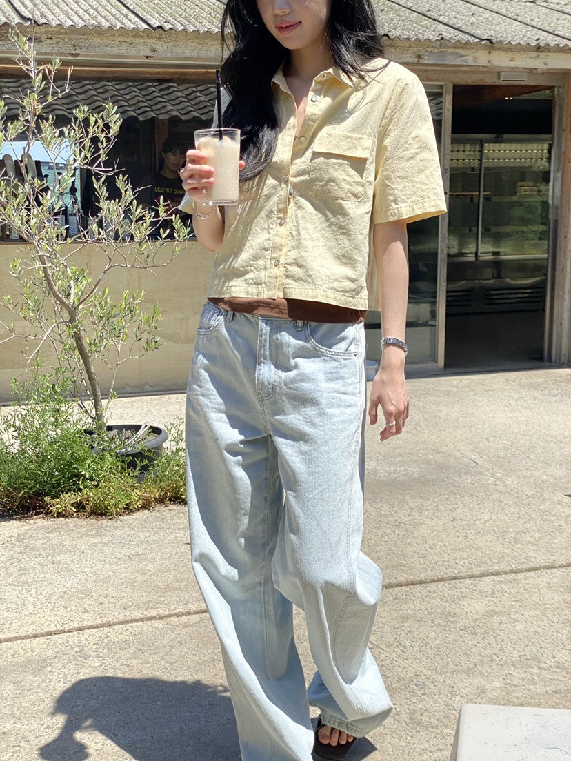 ERUME韓國直郵女士新款26夏季26春夏休閑人氣推薦襯衫蕾絲衫ERUME襯衫/蕾絲衫