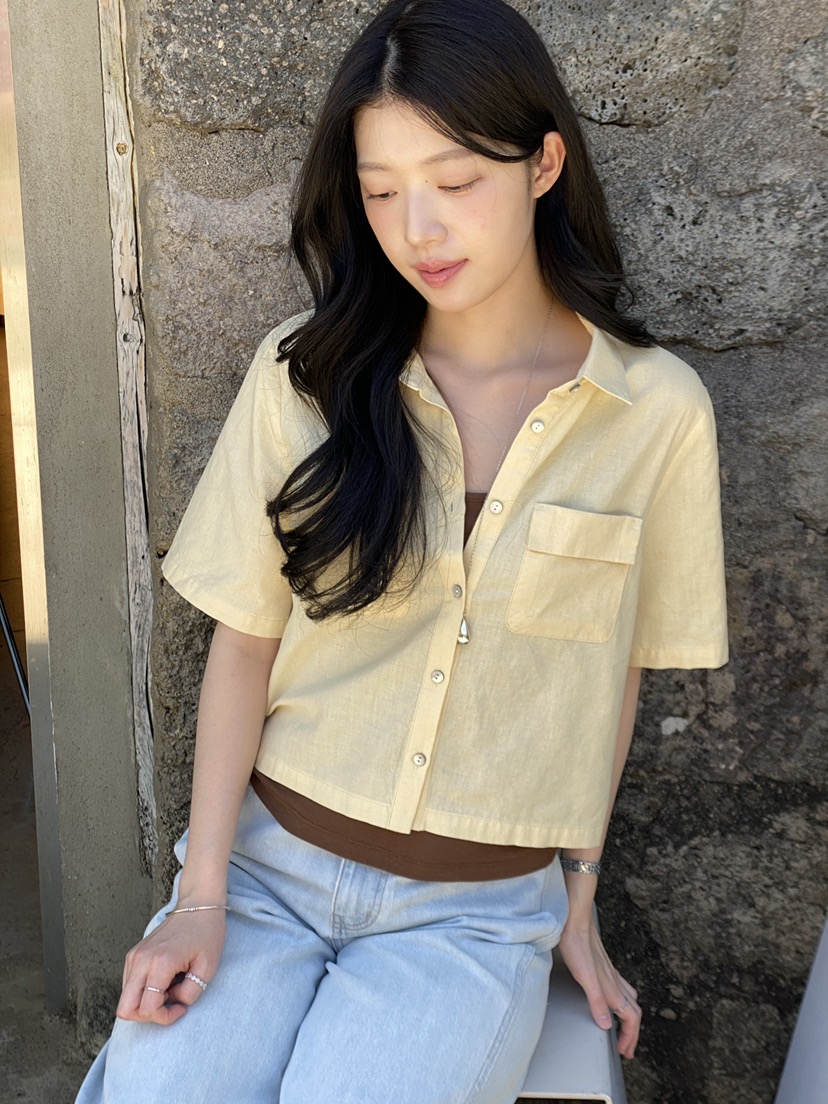 ERUME韓國直郵女士新款26夏季26春夏休閑人氣推薦襯衫蕾絲衫ERUME襯衫/蕾絲衫