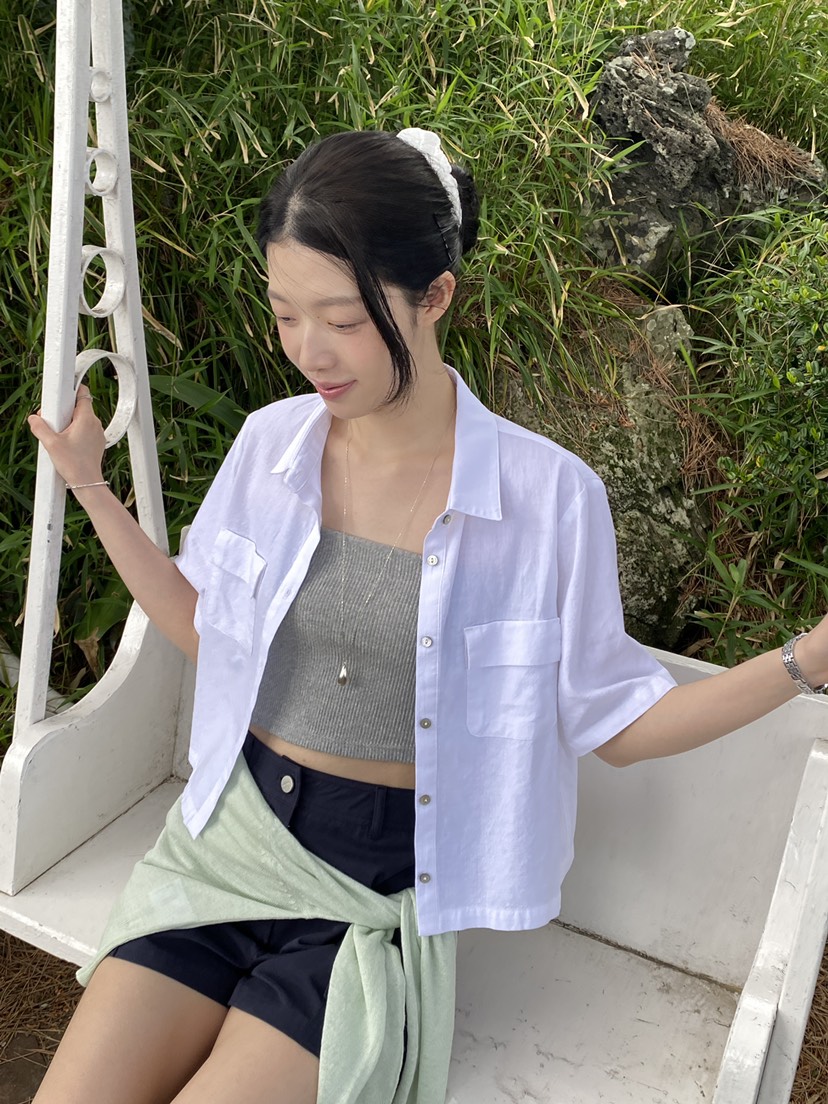 ERUME韓國直郵女士新款26夏季26春夏休閑人氣推薦襯衫蕾絲衫ERUME襯衫/蕾絲衫