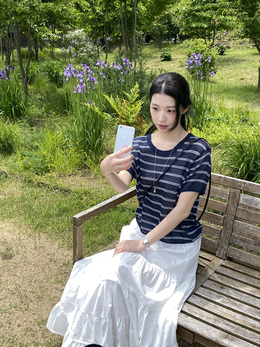 ERUME韓國直郵實拍女士新品人氣時尚26夏季26春夏針織衫亞麻布ERUME針織衫