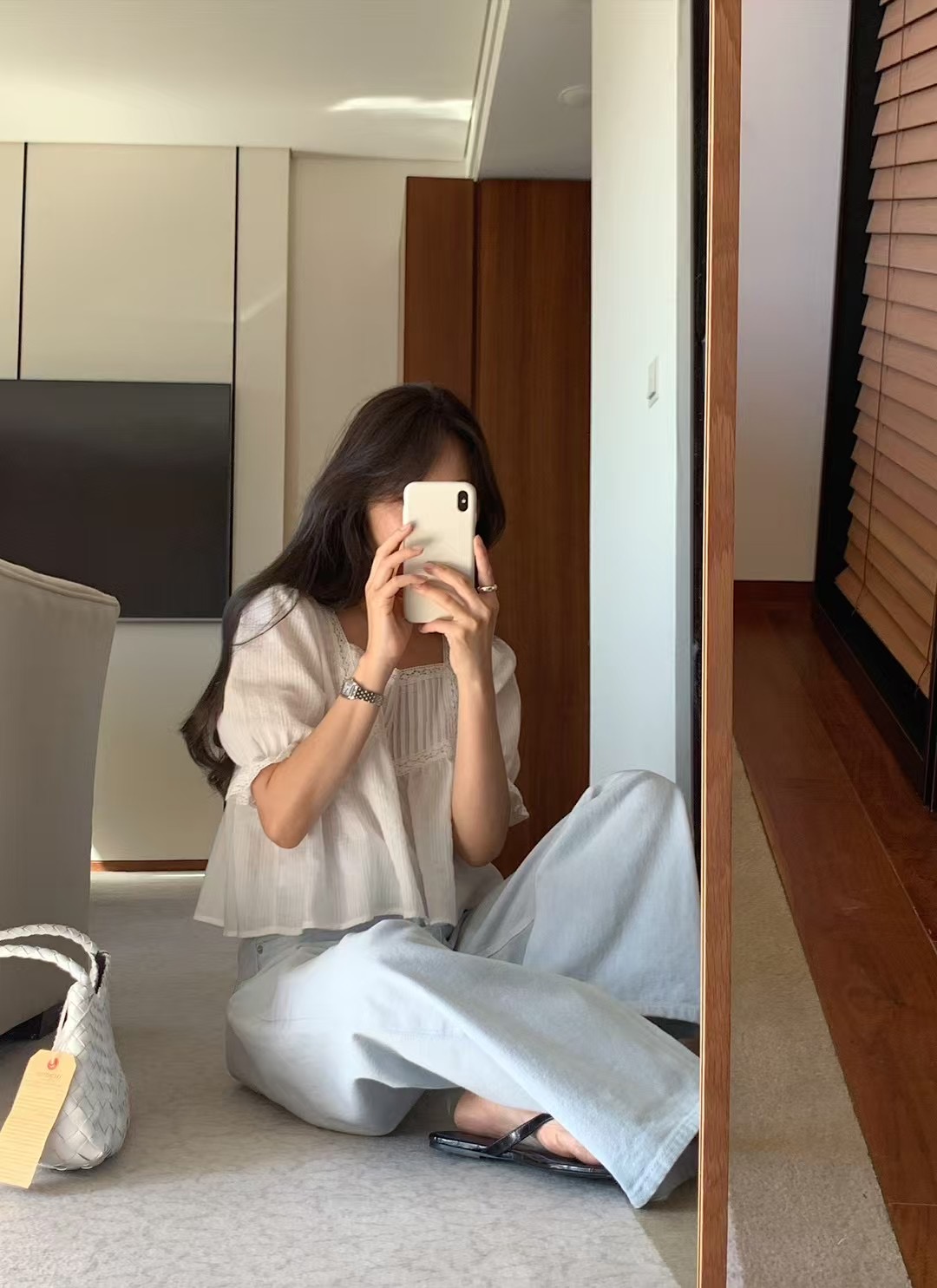 LITER韓國代購女裝新款熱賣26夏季26春夏職業休閑襯衫蕾絲衫LITER襯衫/蕾絲衫