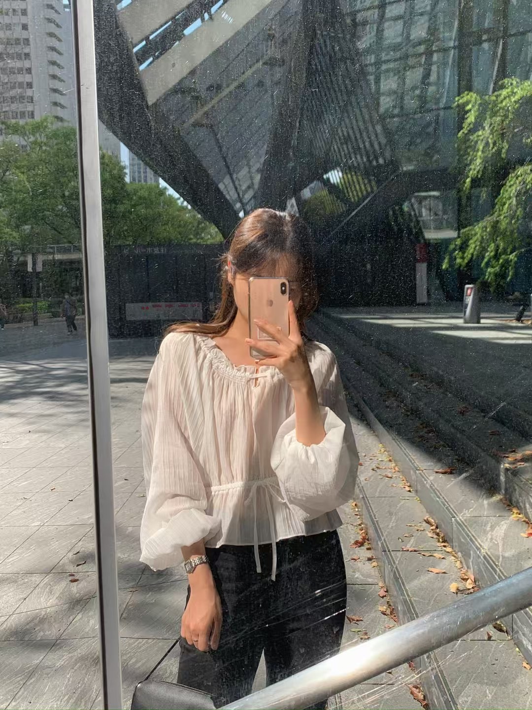 LITER東大門實拍韓國女士新款26春夏職業休閑推薦襯衫蕾絲衫LITER襯衫/蕾絲衫