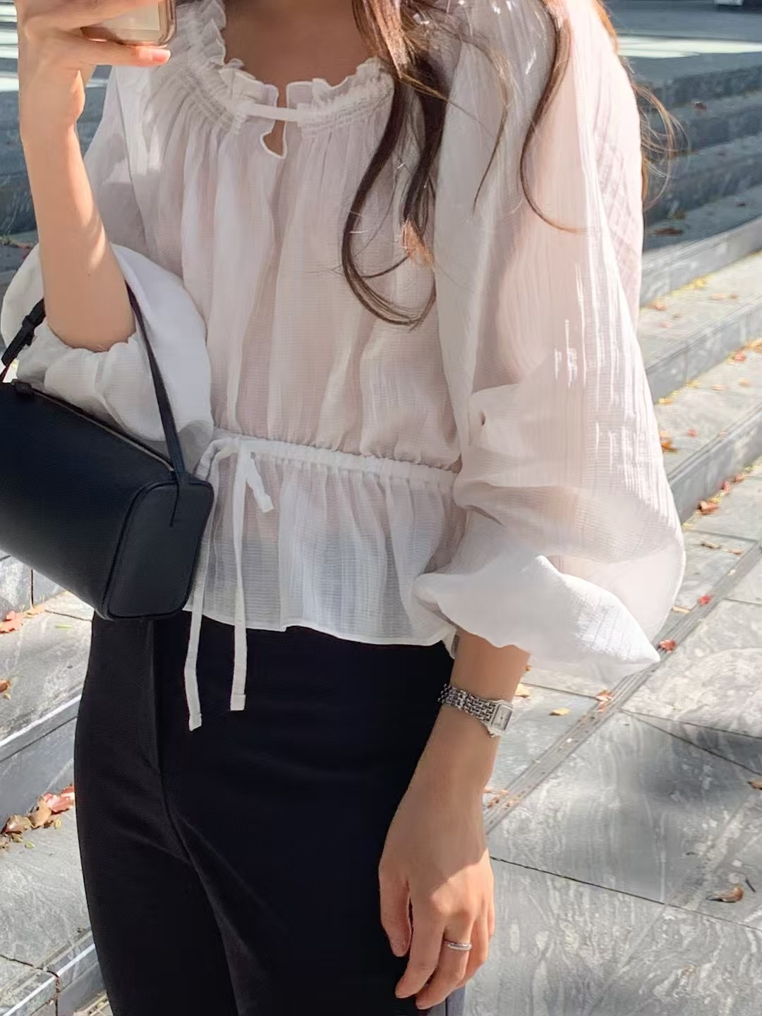 LITER東大門實拍韓國女士新款26春夏職業休閑推薦襯衫蕾絲衫LITER襯衫/蕾絲衫