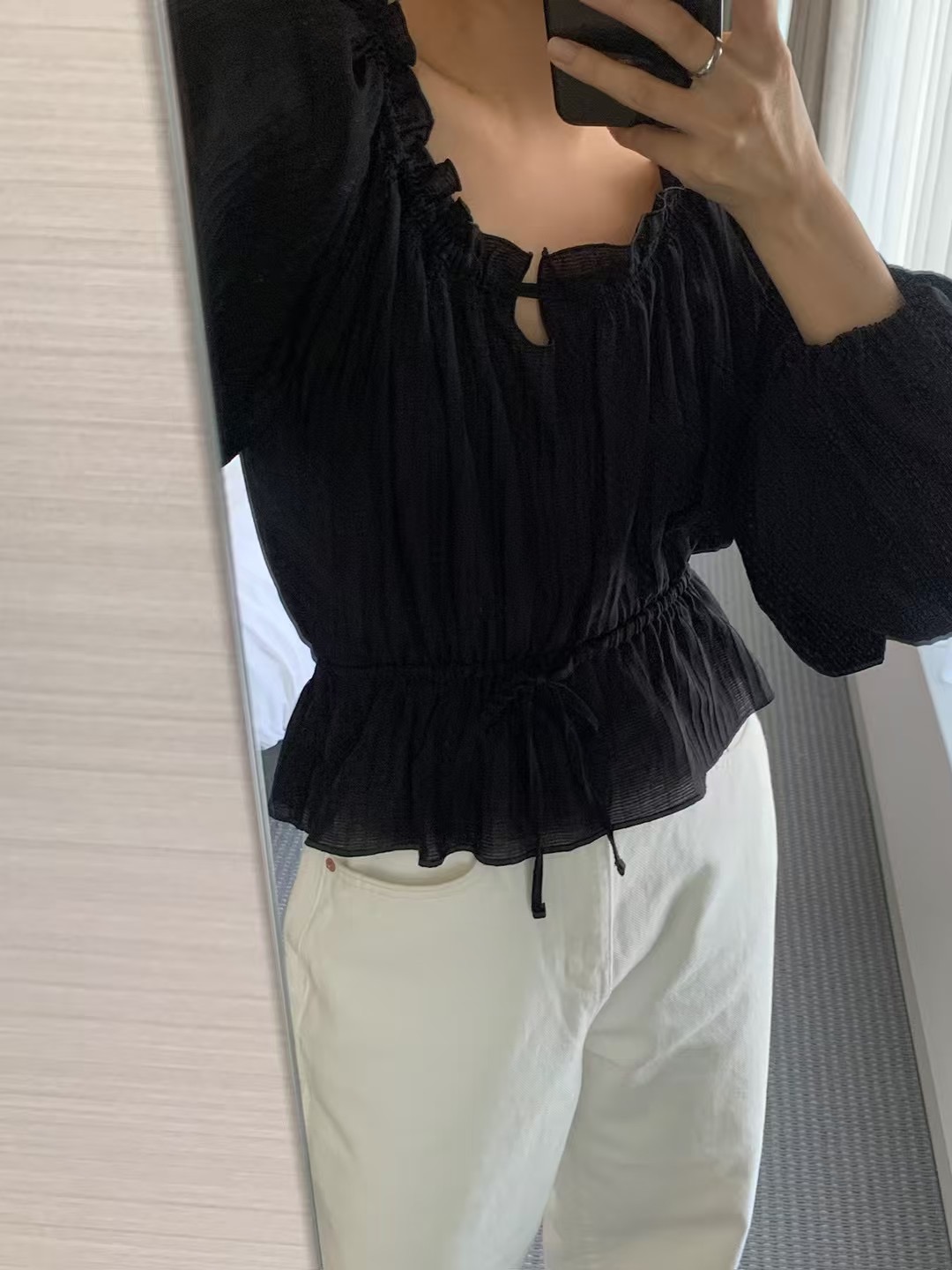 LITER東大門實拍韓國女士新款26春夏職業休閑推薦襯衫蕾絲衫LITER襯衫/蕾絲衫圖色2