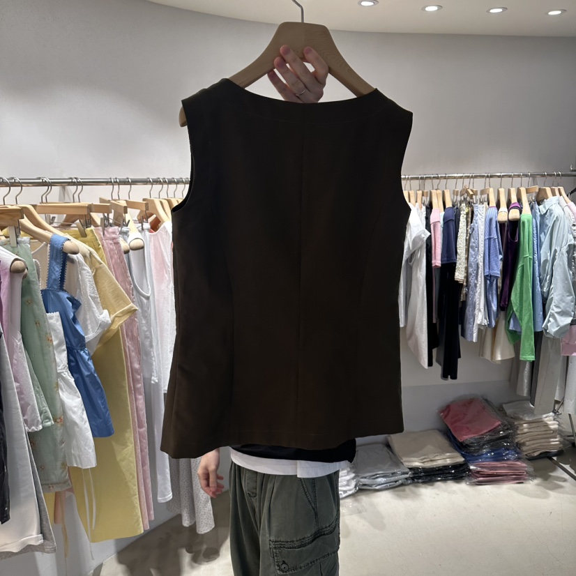 ROOM K-P韓國直郵女士新品26夏季職業時尚熱賣馬甲船領roomk馬甲