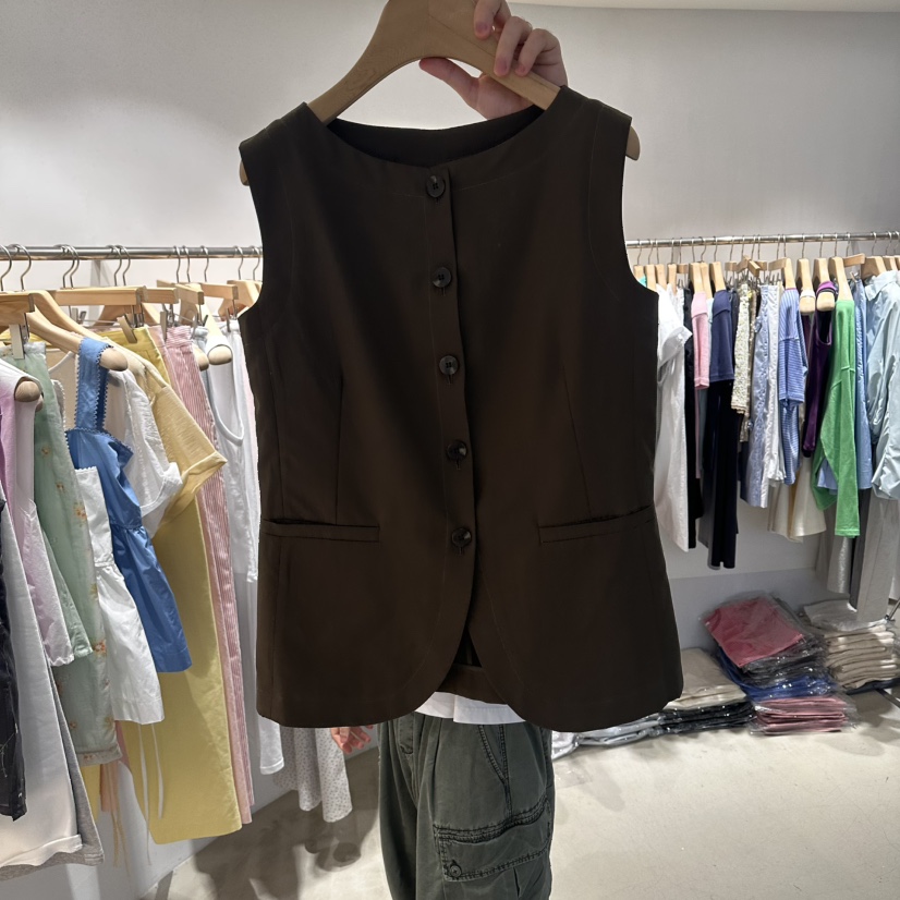 ROOM K-P韓國直郵女士新品26夏季職業時尚熱賣馬甲船領roomk馬甲圖色2