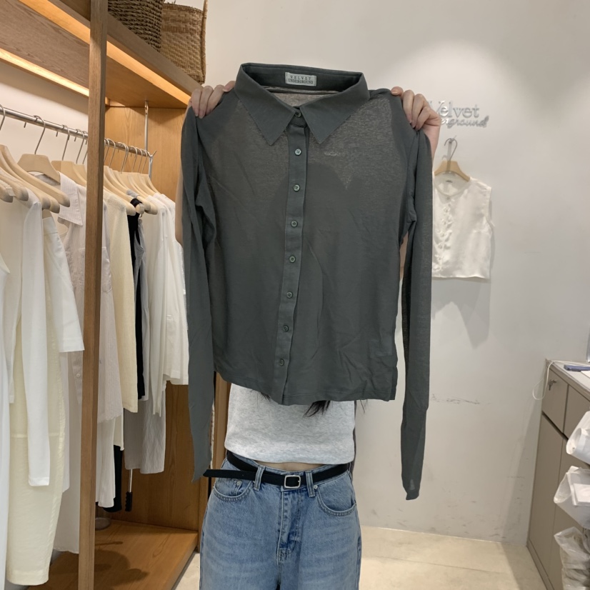 VELVET UNDERGROUND韓國東大門直郵女裝新品26春夏長袖T恤VELVET UNDERGROUND長袖T恤圖色2