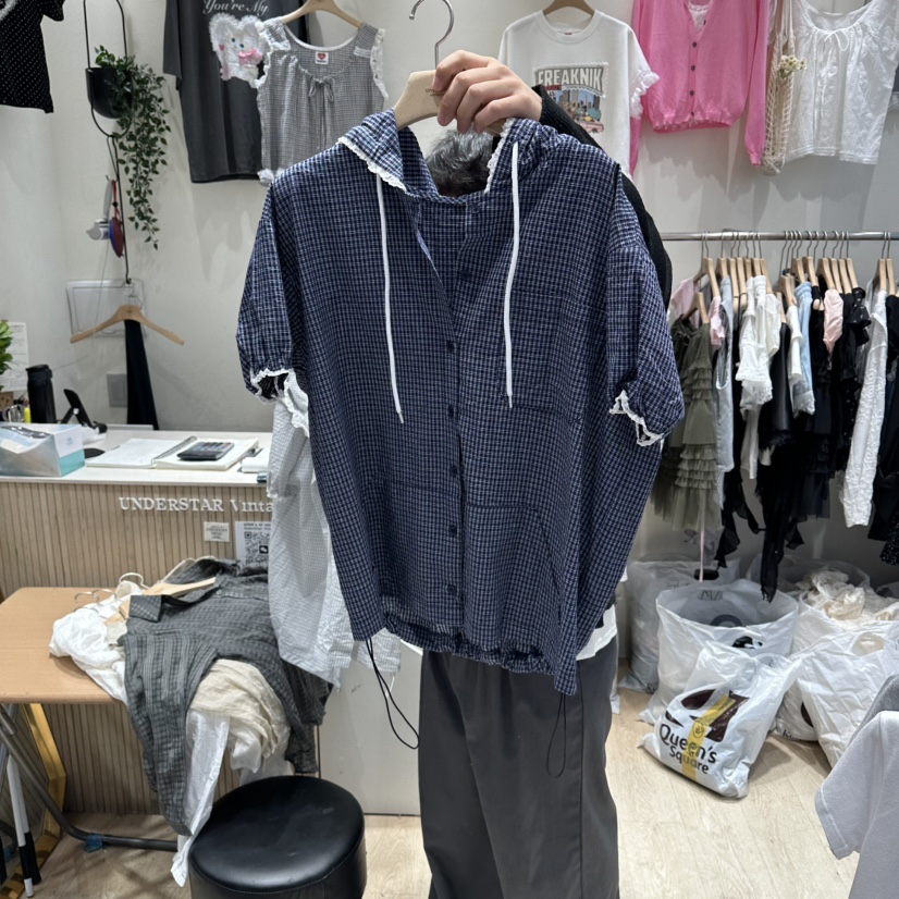 UNDERSTAR_VINTAGE韓國直郵女裝新品人氣休閑26夏季襯衫蕾絲衫UNDERSTAR_VINTAGE襯衫/蕾絲衫圖色1