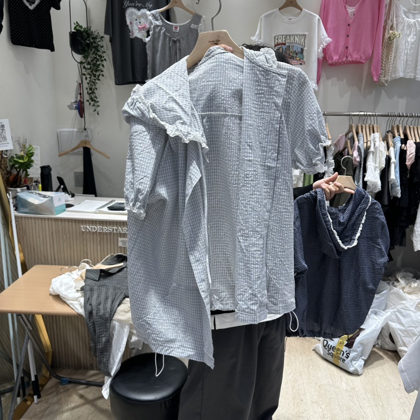 UNDERSTAR_VINTAGE韓國直郵女裝新品人氣休閑26夏季襯衫蕾絲衫UNDERSTAR_VINTAGE襯衫/蕾絲衫圖色2