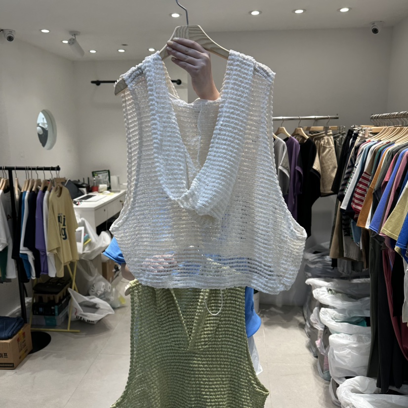 IN KIRA韓國代購女士新款時尚人氣休閑推薦吊帶背心兜帽IN KIRA吊帶/背心