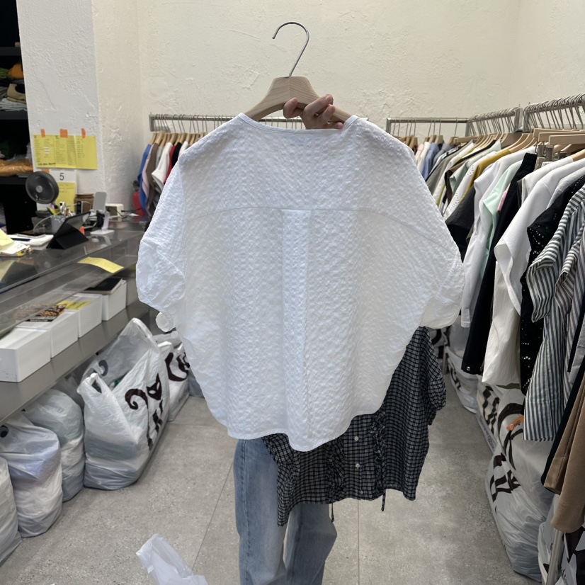 DA YLOG東大門實拍韓國女士新品26春夏襯衫蕾絲衫荷葉邊格子DA YLOG襯衫/蕾絲衫
