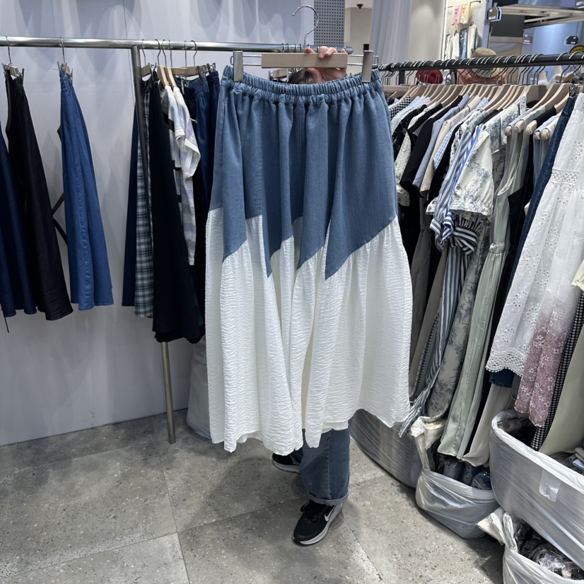 BLOOM韓國代購女士新品26春夏休閑職業人氣熱賣26夏季長裙撞色BLOOM-Q長裙圖色1